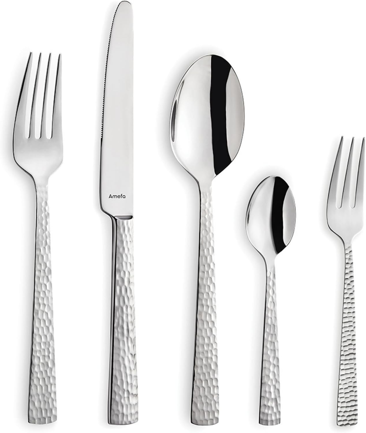 Amefa Produktbeispiel: Besteckset aus Edelstahl mit gehämmerten Griffen